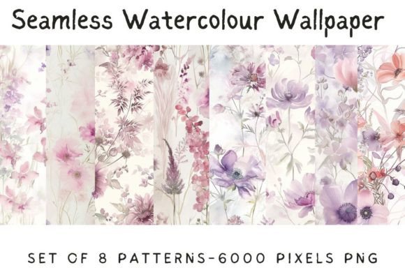 8 Flower Watercolor Seamless Backgrounds for Creative Projects