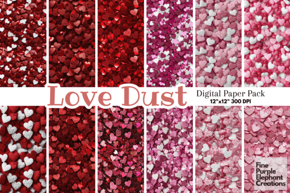 Chunky Heart Glitter Texture Sequin Digital Papers