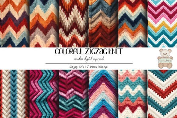 Colorful Zigzag Knit Seamless Paper