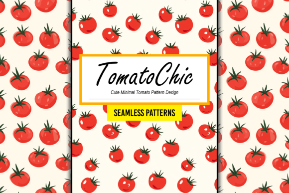 Cute Minimal Tomato Pattern Design Art