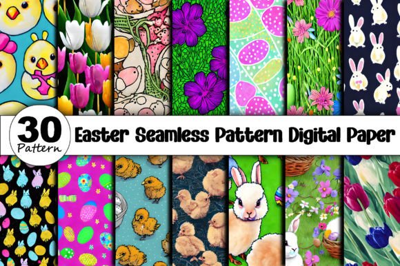 Easter Seamless Pattern Digital Paper