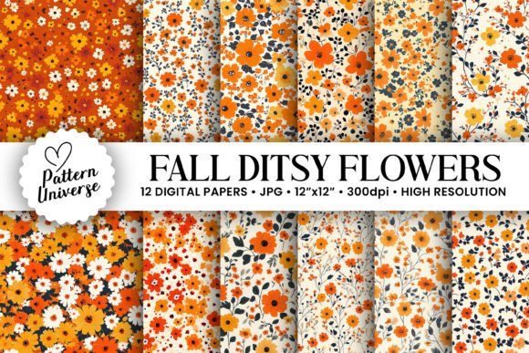Embrace the Season with Fall Ditsy Flowers Digital Papers