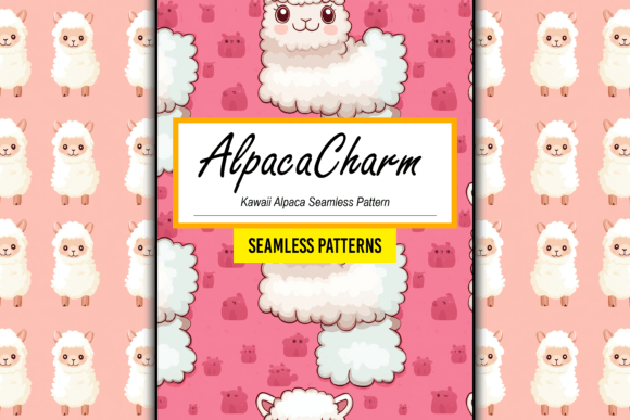 Kawaii Alpaca Seamless Pattern Artwork