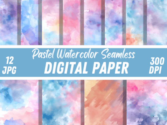 Pastel Watercolor Soft Background Paper for Digital Crafts