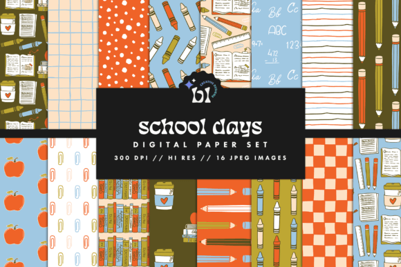 School Days Digital Paper Set: A Versatile Resource for Creative Projects
