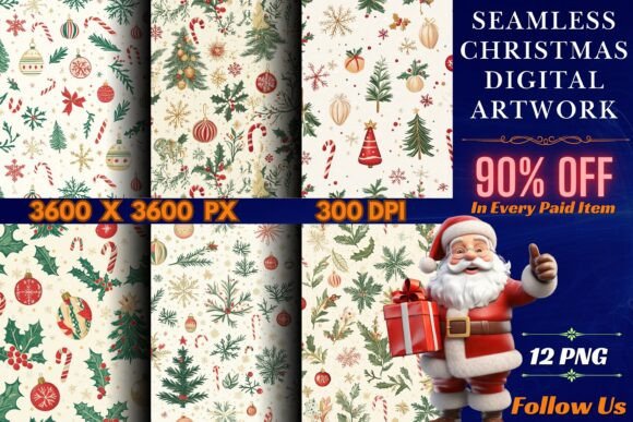 Seamless Christmas Digital Artwork: Elevating Holiday Branding and Creative Workflows