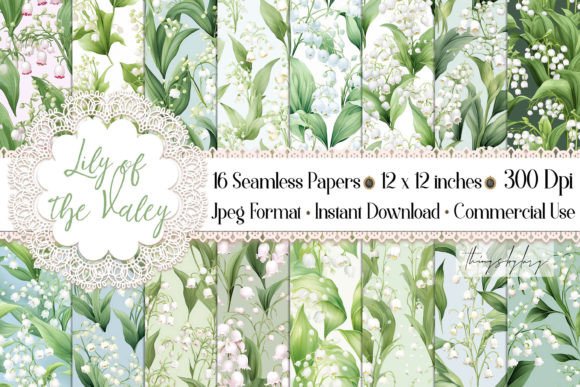 Seamless Lily of the Valley Flower Paper: A Versatile Digital Asset for Creatives