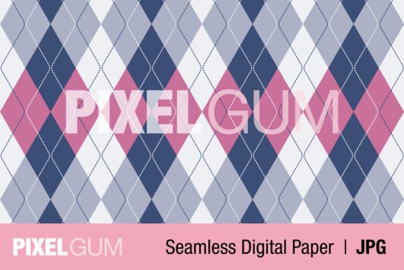 Seamless Navy Pink Argyle Pattern for Designers