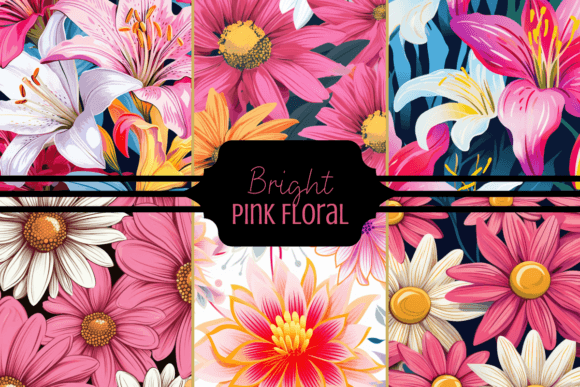 Strategic Application of 12 Bright Pink Floral Digital Papers in Creative Workflows