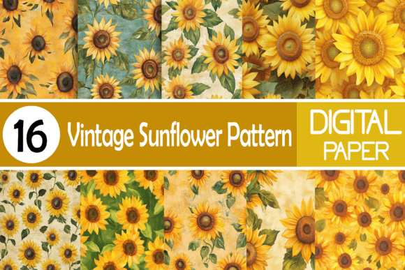 Vintage Sunflower Pattern: Elevate Your Digital Design